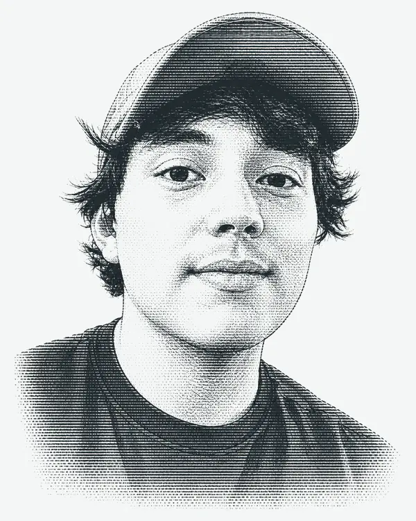 Black-and-white thermal-print portrait of Jose Alvarado.